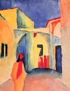 August Macke View into a Lane oil painting on canvas
